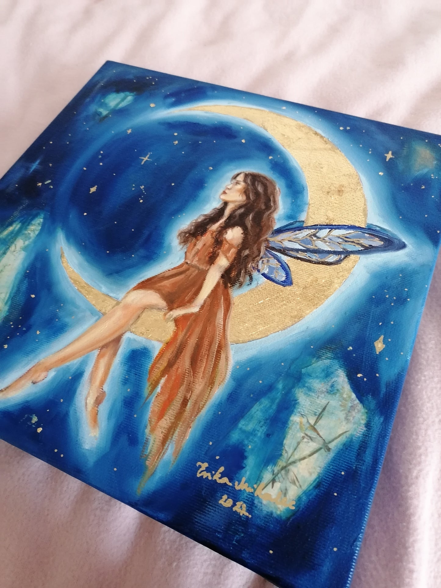 "Half Moon Fairy Goddess" Original Painting