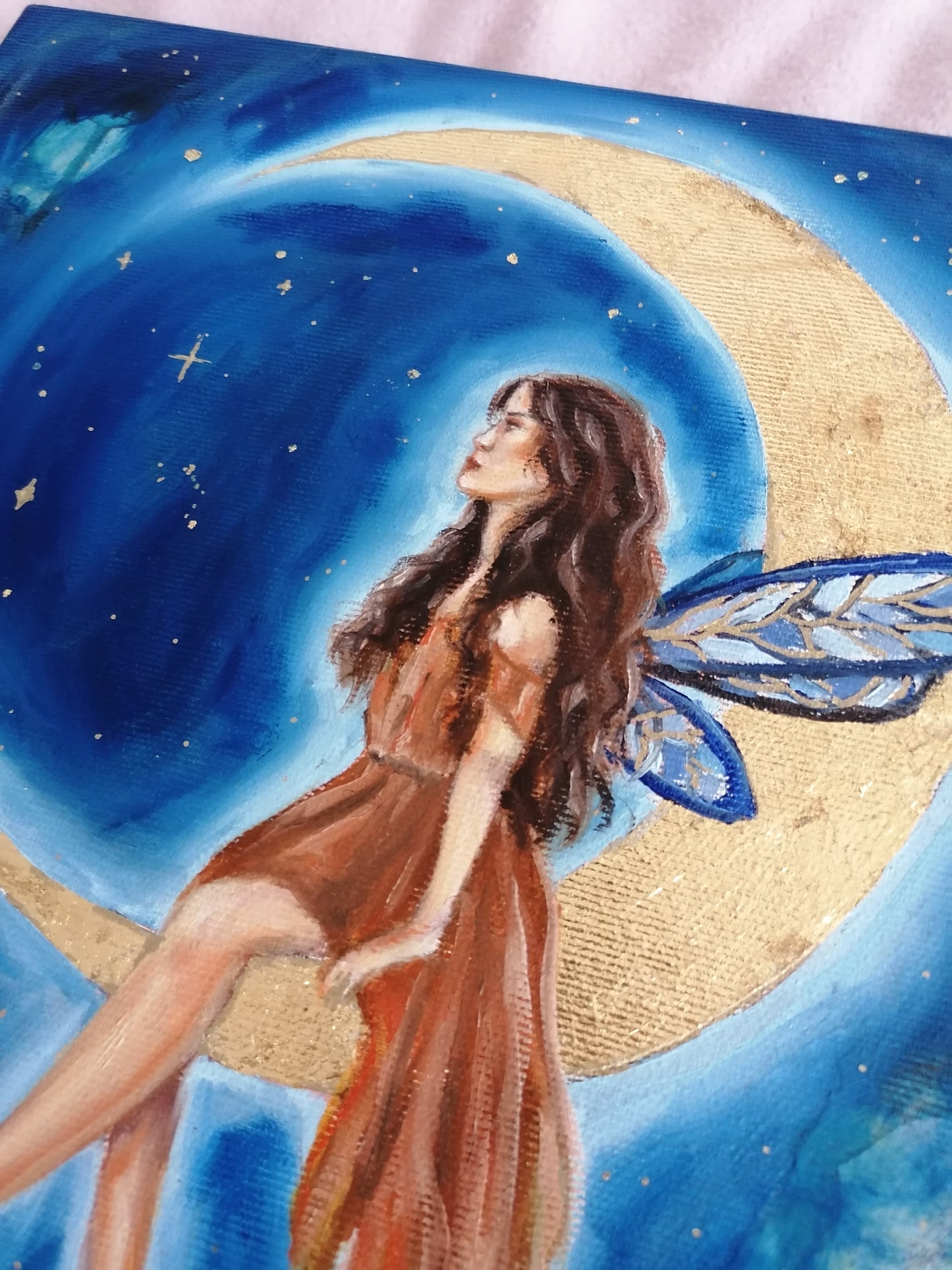 "Half Moon Fairy Goddess" Original Painting